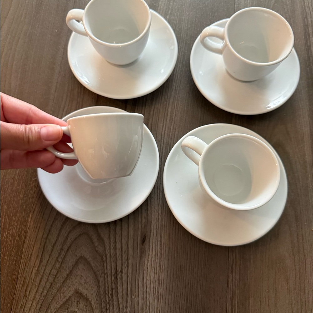 Sur La Table Espresso Cups Mug with Saucer set of 4